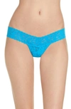 Hanky Panky Signature Lace Low Rise Thong In Fiji Blue