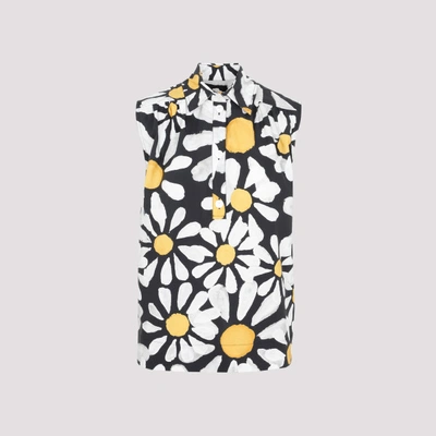 Marni Floral-print Sleeveless Shirt In Multicolor