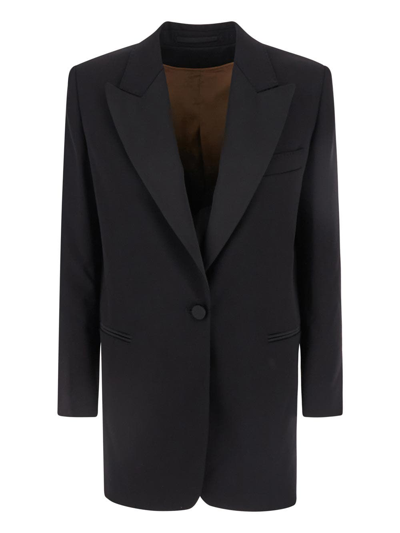 Max Mara Franz Wool Single-breasted Blazer In Black