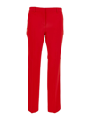Burberry Red Wool Motif Trousers In Red