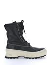 Jil Sander Black Lace-up Boots With Contrasting Sole