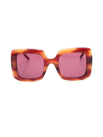 Gucci Rectangular-frame Sunglasses<br/> In Pink