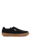 PUMA BLACK LEATHER LOW TOP SUEDE SNEAKERS,38070702