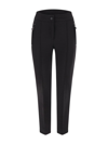 Moncler Slim Fit Stretch Fabric Trousers With Belt Loops And Side Pockets In Black