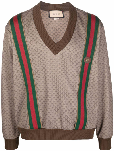 Gucci Multicolor Sweatshirt Man In Brown