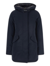 Woolrich Artic Parka Jacket Woman Puffer Midnight Blue Size L Cotton In Black