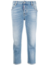 Dsquared2 Cropped Logo-patch Denim Jeans