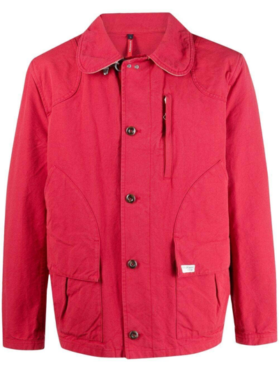 Fay Colour-block Cotton Jacket In Red