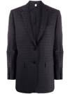 Burberry Check Pattern Blazer Jacket In Grey