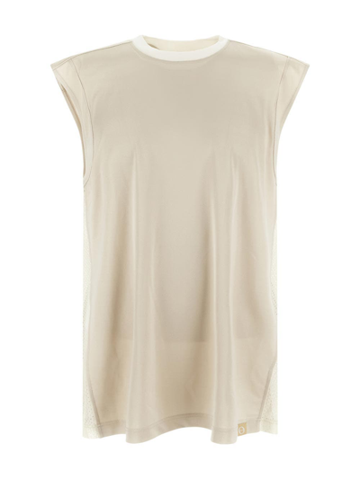 Become One Sports Tank Top In Shiny Fabric In Cream