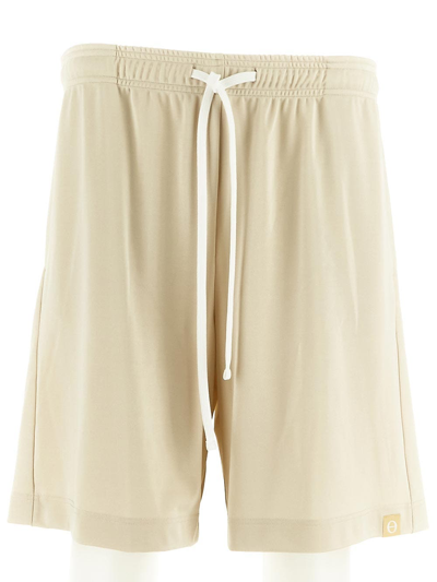 Become One Sporty Bermuda Shorts In Shiny Fabric In Beige