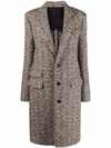 Bottega Veneta Single-breasted Boucle Fabric Coat In Beige