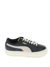 PUMA BLACK AND WHITE LEATHER SNEAKERS,38104202