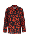 424 Red Recount Long Sleeve Shirt In Black