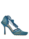 Bottega Veneta Mesh And Nappa Leather Stretch Sandal Blaster In Green
