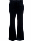 RED VALENTINO NAVY COTTON RIBBED VELVET TROUSERS,WR3RBE355YDB01