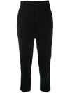Rick Owens High-waisted Cropped Trousers In Black