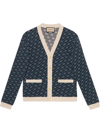 GUCCI BLUE AND IVORY COTTON AND SILK JACQUARD,660290XKBWA4492