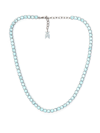 Amina Muaddi Tennis Necklace With Light Blue Crystals