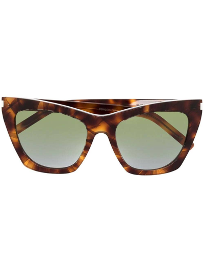 Saint Laurent Brown Acetate Butterfly-frame Sunglasses