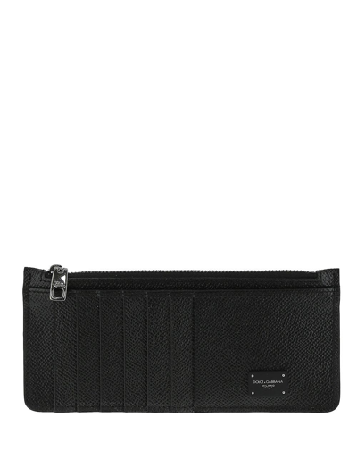 Dolce & Gabbana Dauphine Vertical Wallet In Black