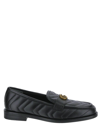 Gucci - Matelated Mtelassic Moccasins Double G In Black