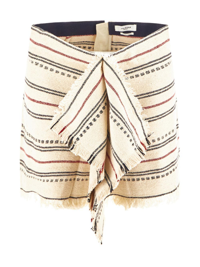 Isabel Marant Étoile Isabel Marant Etoile Striped Asymmetric Mini Skirt In Beige