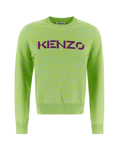 Kenzo Logo Classic Jumper In Green