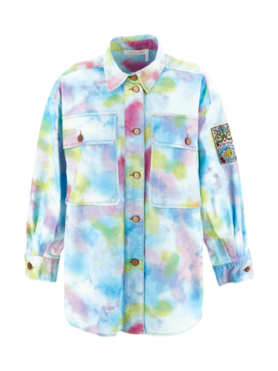 See By Chloé Tie-dye Shirt Denim Jacket - Atterley In Multicolor