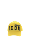 Dsquared2 Icon Spray Cotton Gabardine Cap In Yellow