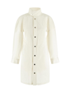Bottega Veneta Long Sleeved Shirt Dress In White