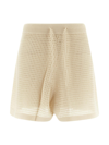 Nanushka Off-white Crocheted Fico Shorts In White