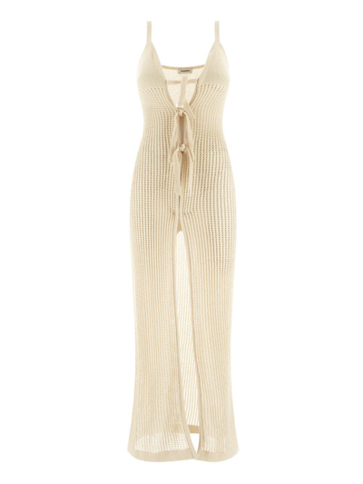 Nanushka Elianne Dress In Beige Cotton