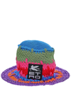 Etro Appliquéd Crocheted Cotton-blend Bucket Hat In Purple