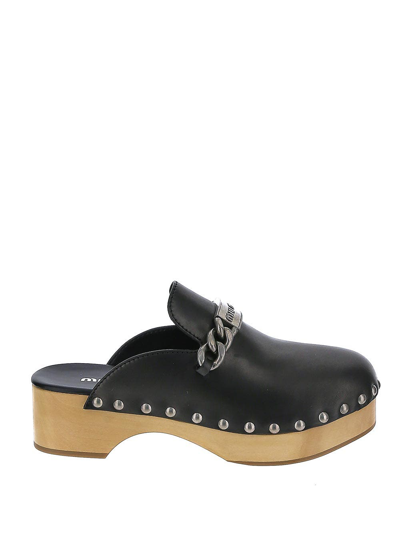 MIU MIU BLACK CLOGS,5Z713DUZEF0002