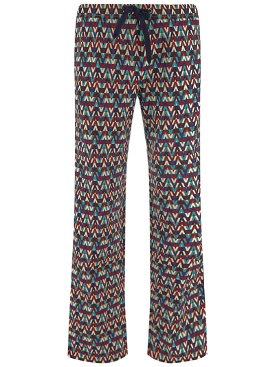 Valentino Optical Print Trousers In Multicolor