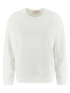 Valentino Sweatshirt With Laminated Embossed Logo In White