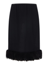SAINT LAURENT LONG SKIRT WITH FEATHERS,683891Y115W1000