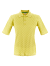 Bottega Veneta Short-sleeved Silk-blend Polo Polo Shirt In Green