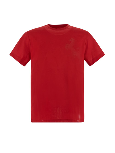 Ferrari Prancing Horse Logo-print T-shirt In Red
