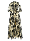 Tory Burch Printed Coverup Maxi Shirtdress In Cream