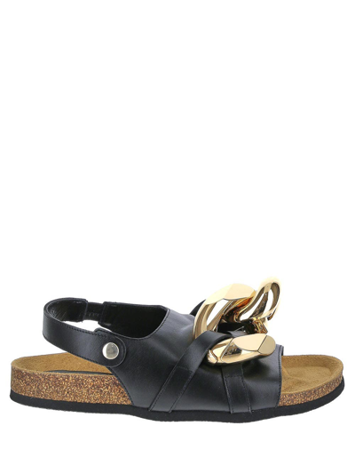 Jw Anderson Chain-link Slip-on Sandals In Brown