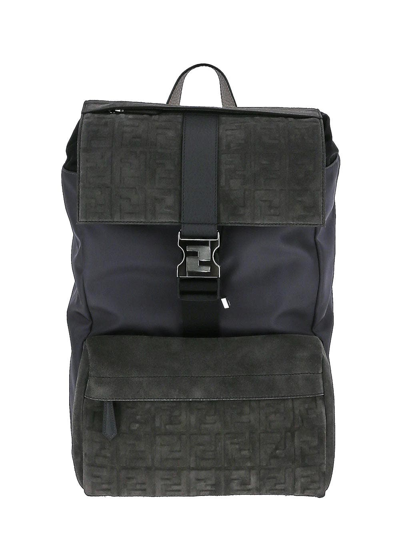 Fendi Medium Ness Backpack In Grey