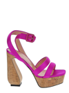 Si Rossi Women's Strappy Satin Platform Sandals In Pink