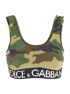 Dolce & Gabbana Camouflage Jersey Sports Bra In Green