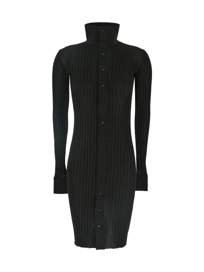 Bottega Veneta Ribbed Knit Dress In Black