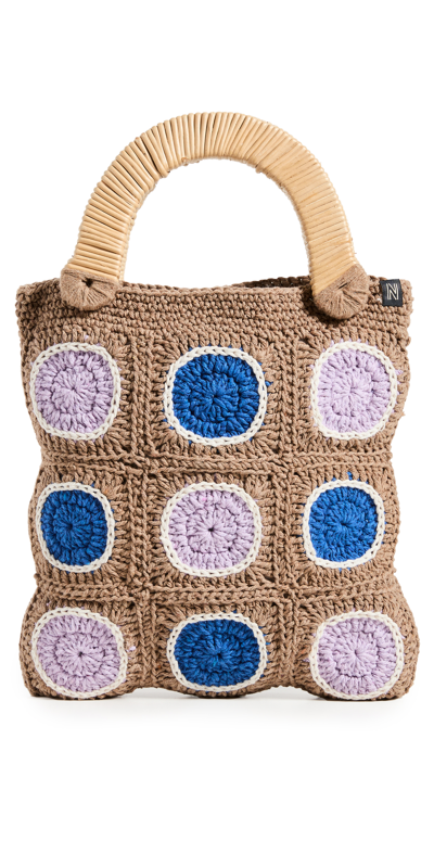 Nannacay Giovanna Crochet Tote Bag In Brown