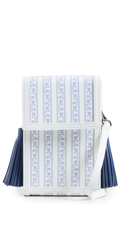 Caroline Constas X Marina Raphael Cabana Bag In White/blue