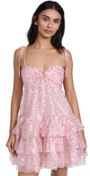 Cinq À Sept Jae Ruffle Sequin Tulle Minidress In Pink Quartz