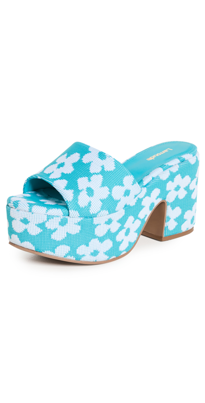 Larroude Larroudé Miso Platform Sandals In Acqua